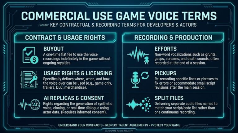 Commercial Use Game Voice Terms: What to Check Before You Ship